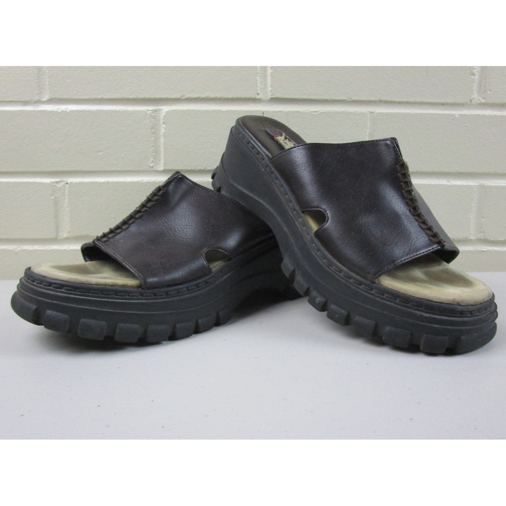 Vintage Y2K Faded Glory Chunky Heel Platform Valarie Sandal Womens (6.5) Slides